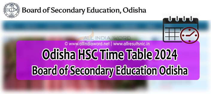 Odisha 10th/Matric Schedule 2024