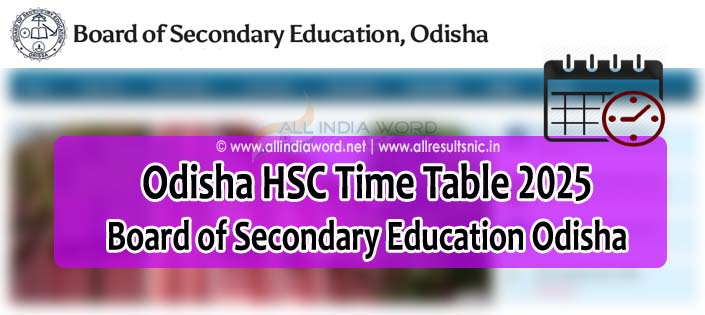 Odisha 10th/Matric Schedule 2025